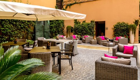 During summer breakfast is served in our Internal Courtyard