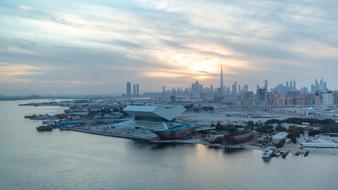 A beautiful sight of Dubai's skyline during the golden hour