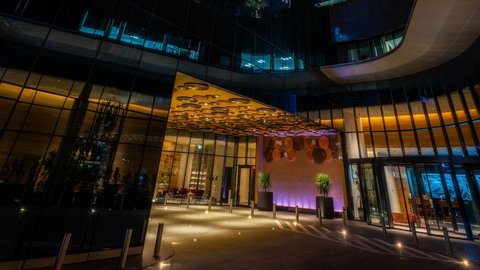 Artsy entrance at Hotel Indigo Dubai Downtown