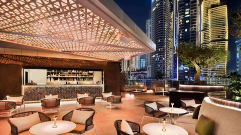 Pool deck Orange Feels Bar in Downtown Dubai